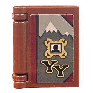Minifigure, Utensil Harry Potter Book with Snow Covered Mountains, Part# (24324 + 3069pb0859 + 24093pb043) Part LEGO® Reddish Brown