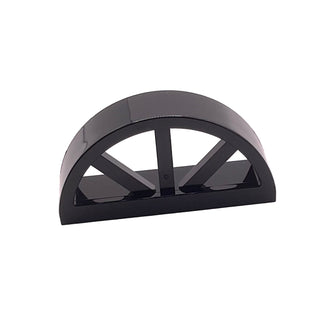 Window 1 x 4 x 1 2/3 with Spoked Rounded Top, Part# 20309 Part LEGO® Black