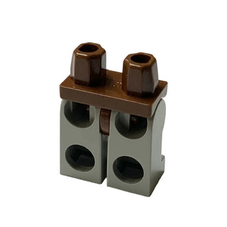 Hips and Light Gray Legs with Black Squares Belt, Pockets with Large Angled Flaps, Very Light Orange Knee Pads Pattern, Part# 970c09pb04 part LEGO®
