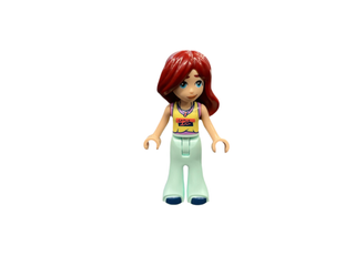 Paisley - Bright Light Yellow and Medium Lavender Tank Top, Light Aqua Trousers Bell-Bottoms, Dark Blue Shoes, frnd678 Minifigure LEGO®   