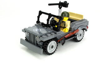 Willys WWII Jeep 4 x 4 Utility Vehicle Building Kit Battle Brick