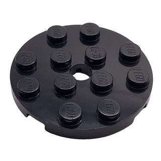 Plate Round 4x4 with Hole, Part# 60474 Part LEGO® Black