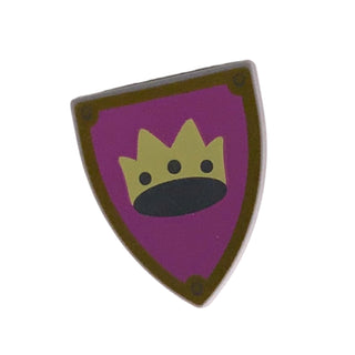 Minifigure Shield Triangular Short with Crown on Light Purple Background with Gold Border Pattern, Part# 3846pb060 Part LEGO®