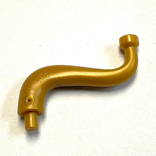Tail/Trunk with Bar End - Short Curved Tip, Part# 43892 Part LEGO® Pearl Gold
