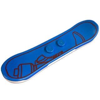 Minifigure, Utensil Snowboard White Bottom with Red Border and Outline Pattern Part #46203c01pb03