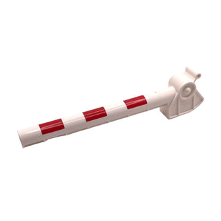 Duplo, Train Crossing Gate Crossbar with Red Stripes Pattern, Part# 13359pb01 Part LEGO® White