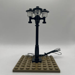 Lighting Kit, Quad Lamp Post, Double Connector (Black Pole, Amber Light) ACCQHLA-B/A Light up kit United Brick Co®