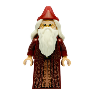 Albus Dumbledore - Dark Red Robe, White Hair, Printed Arms, hp488 Minifigure LEGO® Like New