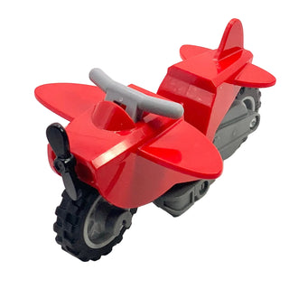 Stuntz Flywheel Motorcycle Airplane Bike with Dark Bluish Gray Frame, Light Bluish Gray Wheels, Light Bluish Gray Handlebars, and Black Propeller, Part# 1567c02