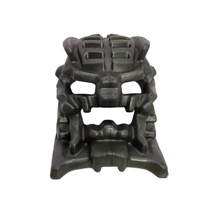 Dark gray Bionicle mask with animal-like features, rectangular eye openings, and textured surface detail.