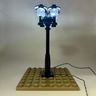 Lighting Kit, Quad Lamp Post, Double Connector (Black Pole, White Light) ACCQHLA-B/W Light up kit United Brick Co®