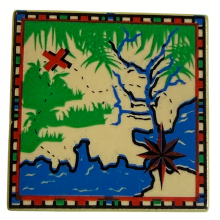 Tile 2 x 2 with Map with Water Land Letter and Compass Rose Pattern Part# 3068px24 Part LEGO® Tan
