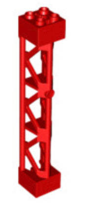 Support 2x2x10 Girder Triangular Vertical Type 4, Part# 95347 Part LEGO® Red  