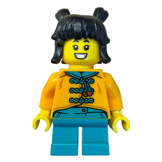 Child - Girl, Bright Light Orange Tang Jacket, hol339 - LEGO® Holiday & Event Minifigure