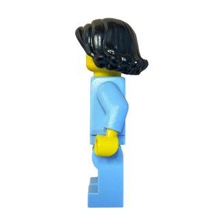 Woman, Bright Light Blue Jacket, Dark Purple Star Shirt, hol261 - LEGO® Holiday Minifigure