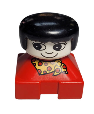 Duplo Brick Female, Red Polka Dot Scarf, 2327pb28 Minifigure LEGO®