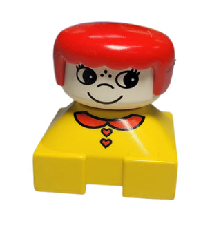 Duplo Figure Brick, Red Collar and Heart Buttons, 2327pb10 Minifigure LEGO®