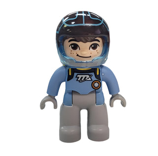 Duplo Figure Miles with Helmet, 47394pb198 Minifigure LEGO®