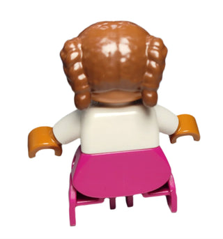 Duplo Girl, White Top with Flowers, 472505pb016 Minifigure LEGO®