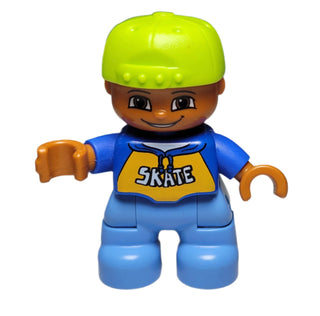 Duplo Boy, Lime Cap, 'Skate' top, 47205pb014 Minifigure LEGO®