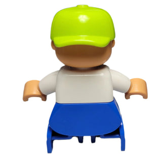 Duplo Boy with Blue Overalls, Lime Cap (47205pb002) Minifigure LEGO®
