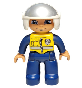 Duplo, Male Police, White Helmet, 47394pb138 Minifigure LEGO®