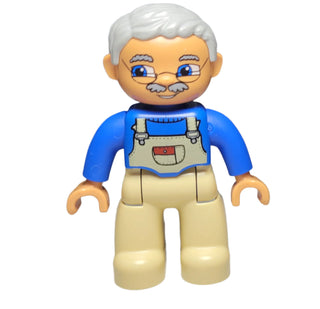 Duplo, Male, Tan Overalls, 47394pb011b Minifigure LEGO®