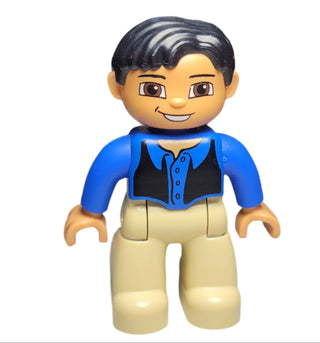 Duplo, Male, Black Vest - 47394pb078 Minifigure LEGO®