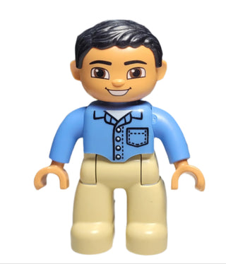 Duplo, Male, Med Blue Shirt, 47394pb159 Minifigure LEGO®