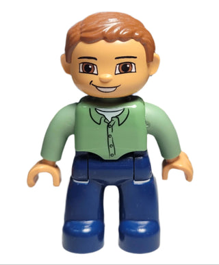 Duplo, Male, Sand Green Top - 47394pb036 Minifigure LEGO®