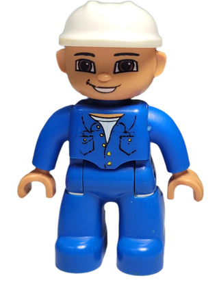 Duplo, Male, White Construction Helmet - 47394pb105 Minifigure LEGO®