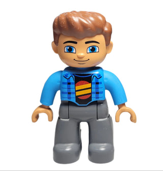 Duplo, Male, Dk Azure Jacket - 47394pb246 Minifigure LEGO®