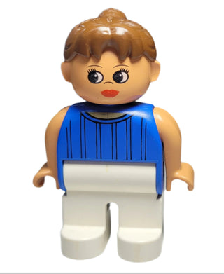 Duplo, Female, Blue Striped Top - 4555pb007 Minifigure LEGO®