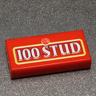 100 Stud - B3 Customs® Printed 1x2 Tile Custom LEGO Parts B3   
