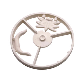 LEGO® Minifigure, Plume Wheel Sprue with 2 Cattle Horns and Feathered Headdress, Part# 6029 Part LEGO® White Missing 1 Cattle Horn