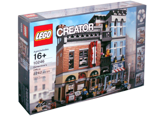 LEGO Creator set 10246 Detective's Office empty box showing product image and specifications.