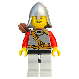 Kingdoms - Lion Knight Scale Mail with Chest Strap and Belt, Helmet with Neck Protector, Quiver, Open Grin, cas448 Minifigure LEGO®