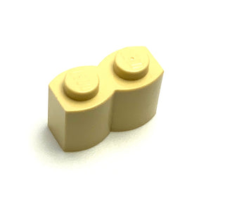 Brick, Modified 1x2 with Log Profile, Part# 30136 Part LEGO® Tan  