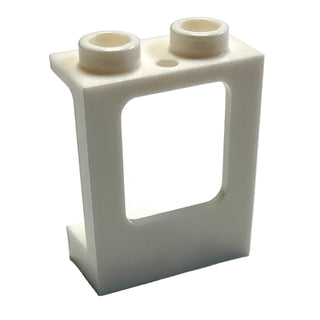 Window 1x2x2 Plane, Single Hole Top and Bottom for Glass, Part# 60032 Part LEGO® White