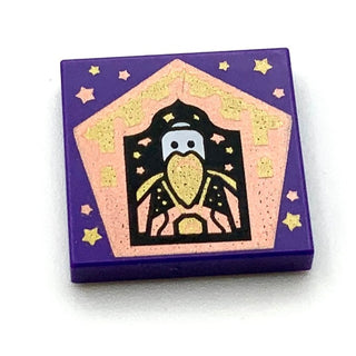 Tile Decorated 2x2 with Chocolate Frog Card Salazar Slytherin Pattern, Part# 3068pb1748 Part LEGO® Dark Purple  