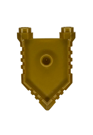 Minifigure, Shield Pentagonal with Grooved Edges, Part# 22408 Part LEGO® Pearl Gold