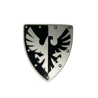 Minifigure Shield Triangular Short with Black and Silver Falcon and Rivets Pattern, Part# 3846pb031 Part LEGO®