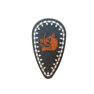 Shield Oval with Boar Head and Silver Border Pattern, 2586pb004 Part LEGO®