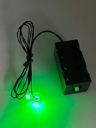 1x1 Round LED Light-up Studs x2, Battery Operated, LS1x1DRPB Custom Parts United Brick Co® Green