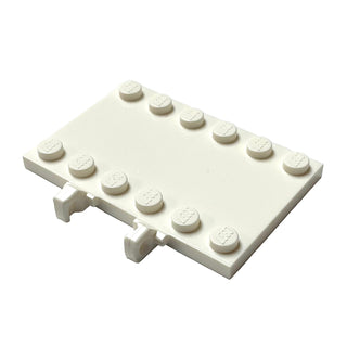 Hinge Plate 4 x 6 Locking Dual 1 Finger on Side, Part# 65133 Part LEGO® White