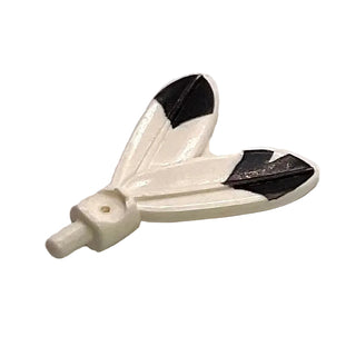 LEGO® Minifigure, Plume Feathers with Small Pin and Black Tip Pattern on Both Sides, Part# 30126p01