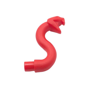 Snake Head with Open Mouth, Fangs and Curved Neck with Bar, Part# 28588 Part LEGO® Red