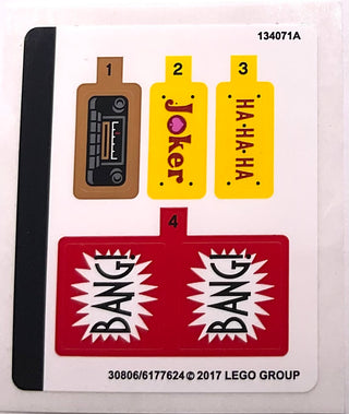 Sticker Sheet for Set The Joker Notorious Lowrider, 70906 - (30806/6177624), Part# 70906stk01 Part LEGO® Full Sheet