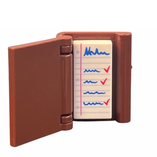 Minifigure, Utensil Notepad, Part# (24324 + 3069pb0990 + 24093) Part LEGO® Reddish Brown