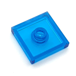 Plate, Modified 2x2 with Groove and 1 Stud in Center (Jumper), Part# 87580 Part LEGO® Trans-Dark Blue  